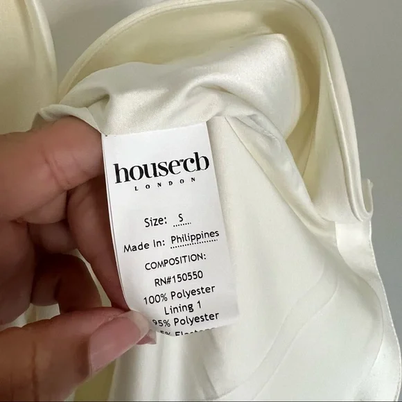 House of CB 'Faye' Ivory Satin Corset Midi Dress size small - Picture 12 of 14